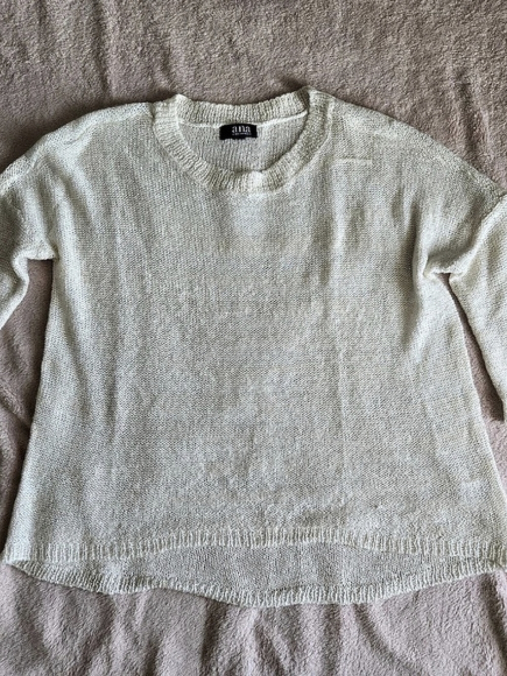 ana Cream Knit Crewneck Sweater
